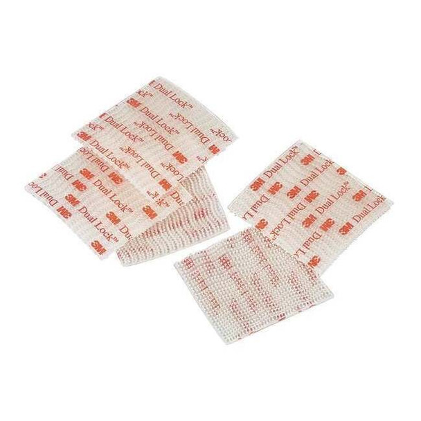 Reclosable Fastener Shapes, Acrylic Adhesive, 2 in, 1 in W, Clear, 100 PK
