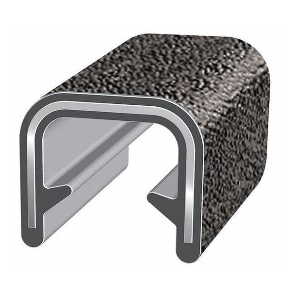 Trim-Lok Edge Trim,25 ft L,Black, PVC, 13/32 in W 150B2X1/4-25