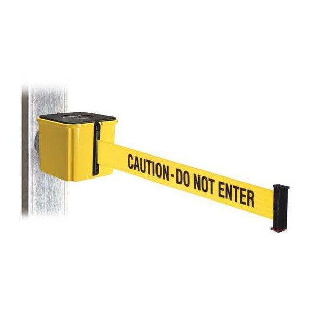 Retracta-Belt Belt Barrier, Yellow, Magnet, 20ft.L WH412YW20-CAU-MM