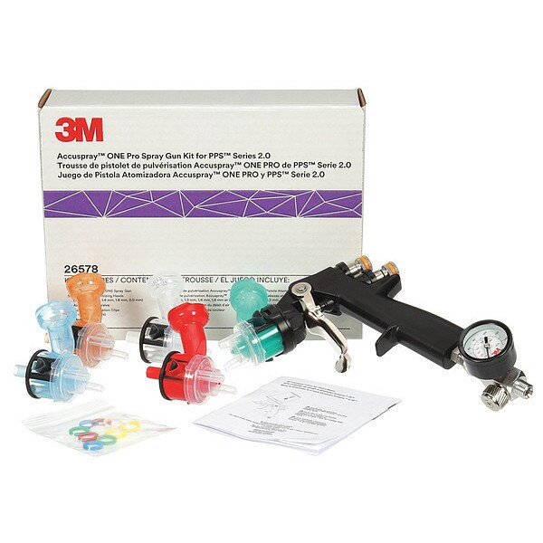 3m Spray Gun Kit, Pressure, 13 cfm at 24 psi, Air Inlet: 3/8 in 26578