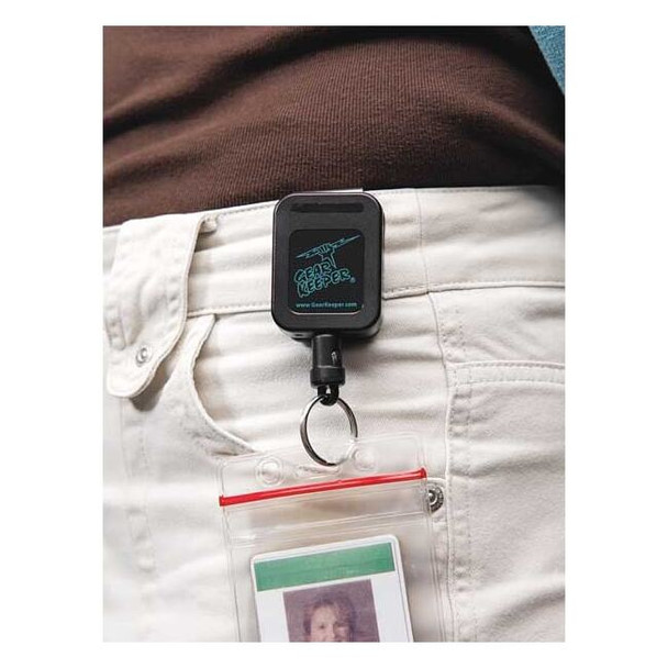 Key Retractor, Black, Stainless Steel Spring, Nylon, High-Force