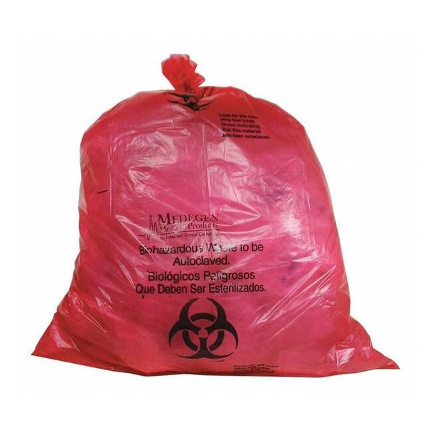 Manufacturer Varies Biohazard Bags,40 to 55 gal.,Red,PK100 ACLB142848