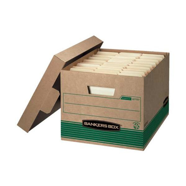 Bankers Box File Box,Green; Kraft,10" H,PK12 12770