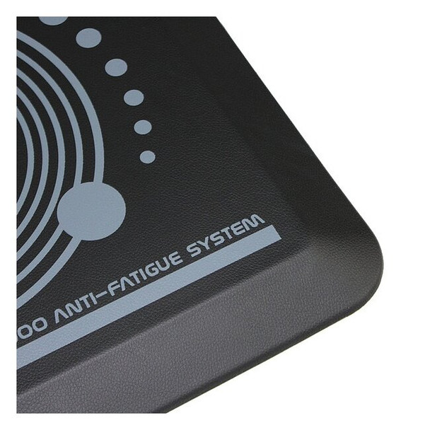 Antifatigue Mat, 32" L x 20" W, 43/64" Thickness, Polyurethane, Smooth, Black