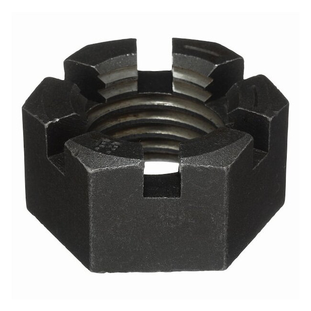 2"-4-1/2 Grade 8 Plain Finish Carbon Steel Round Slotted Castle Nut