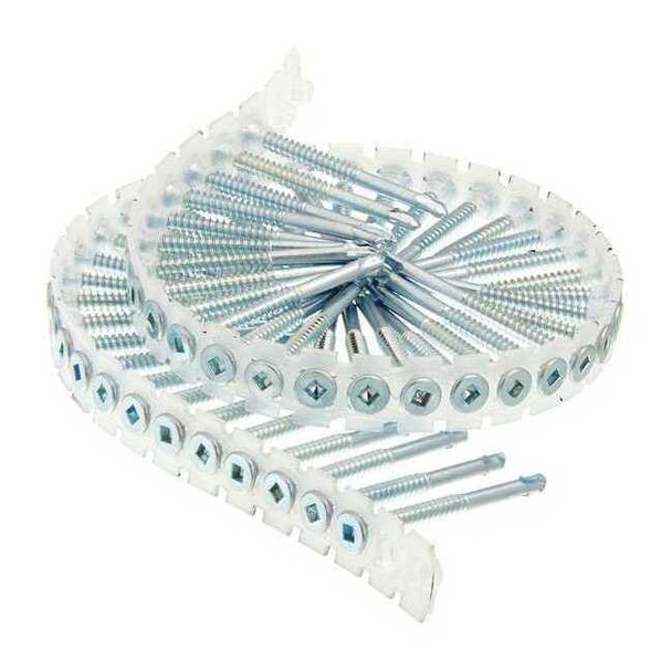 Drywall Screw, #8 x 2 in, Steel, Flat Head Square Drive, 1000 PK