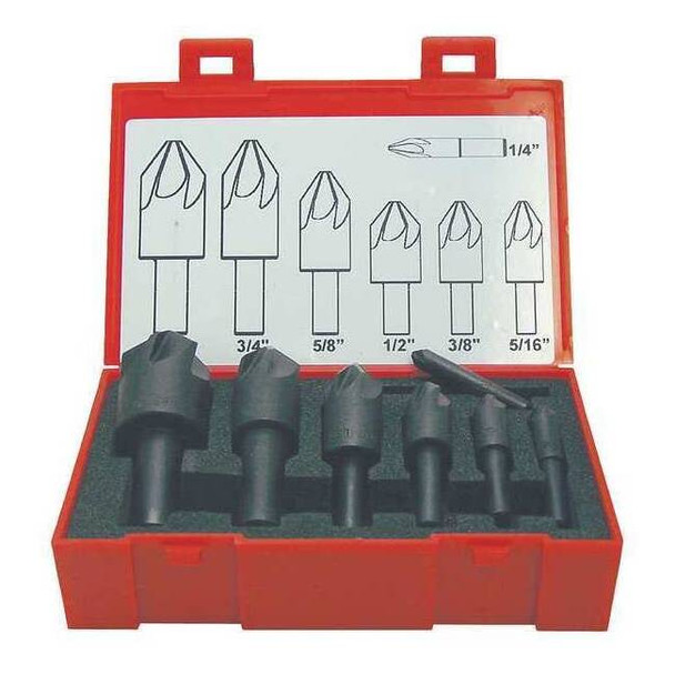 Keo 100 deg 6 Flute 7 piece Countersink Set HSS 919-000-444