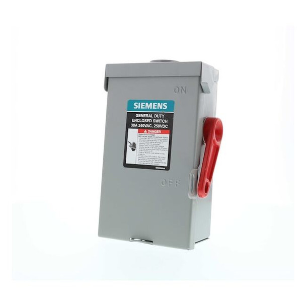 Siemens Safety Switch, Fusible, 30 A, Steel GF321NA