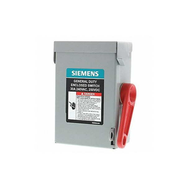 Siemens Safety Switch, Non-Fusible, 30 A, Steel GNF321A Siemens Safety Switch, Non-Fusible, 30 A, Steel GNF321A