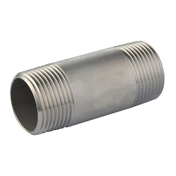 1" MNPT x 10" TBE Stainless Steel Pipe Nipple Sch 80, Thread Type: NPT