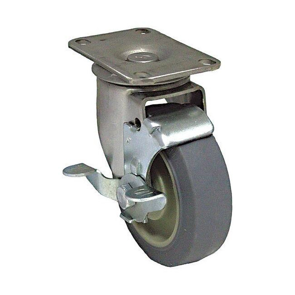 Manufacturer Varies Plate Caster,325 lb. Load,Gray Wheel P12SX-PRP060K-12-WB