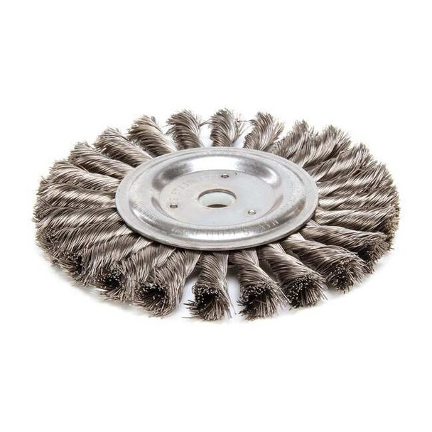 Weiler Twist Wire Wheel Wire Brush, Arbor, 6" 93394