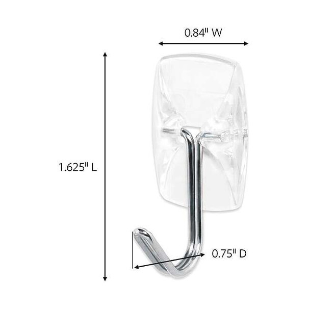 Command Hook, Clear, Metal, 3/4 in D, PK40 17067CLR-S40NA