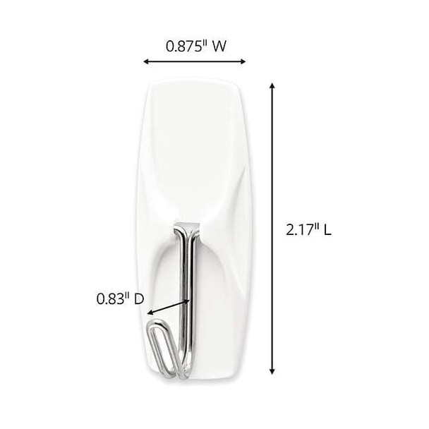 Command Hook, White, Metal/Plastic, 1 in D, PK35 17065-S35NA