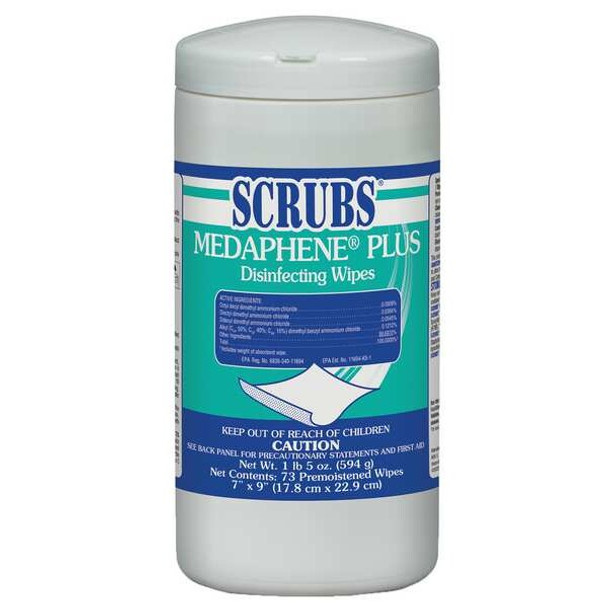 Scrubs Disinfecting Wipes,Canister,65 Wipes, 6 PK 96365