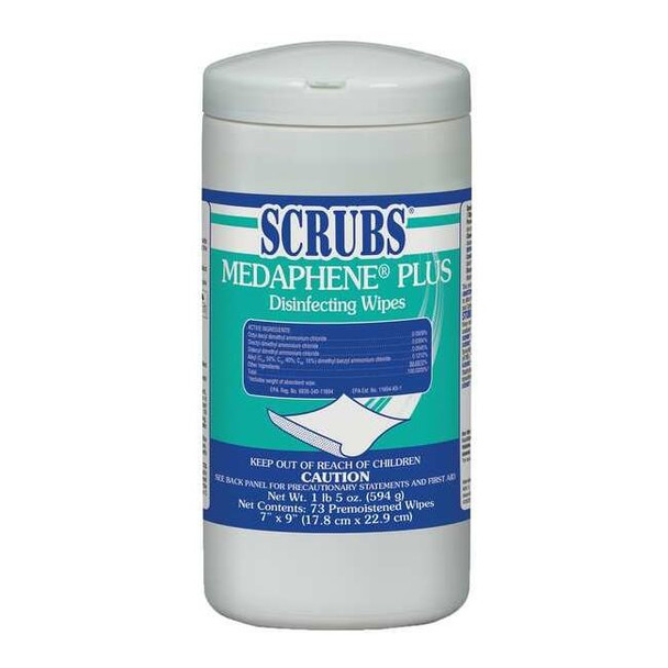 Scrubs Disinfecting Wipes,Canister,65 Wipes, 6 PK 96365
