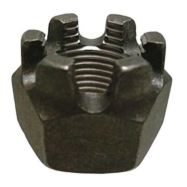 1"-14 Grade 5 Plain Finish Steel Round Slotted Castle Nut, 5 pk.