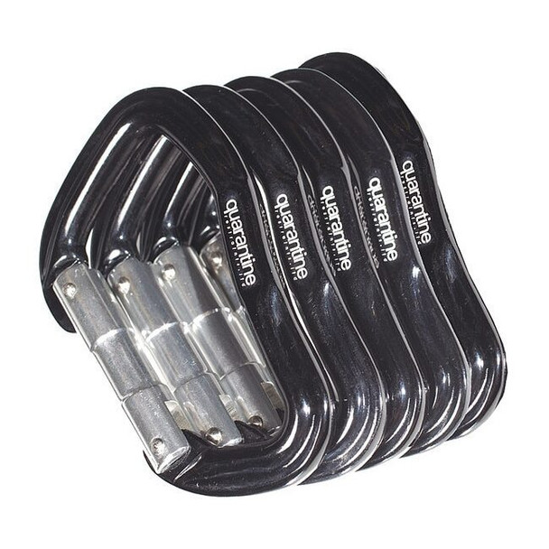 Quarantine Restraints Carabiner,Metal,Black,PK5 QAB-CBS