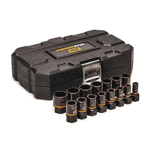 15 Piece 1/4" & 3/8" Drive Bolt Biter Impact Extraction Socket Set
