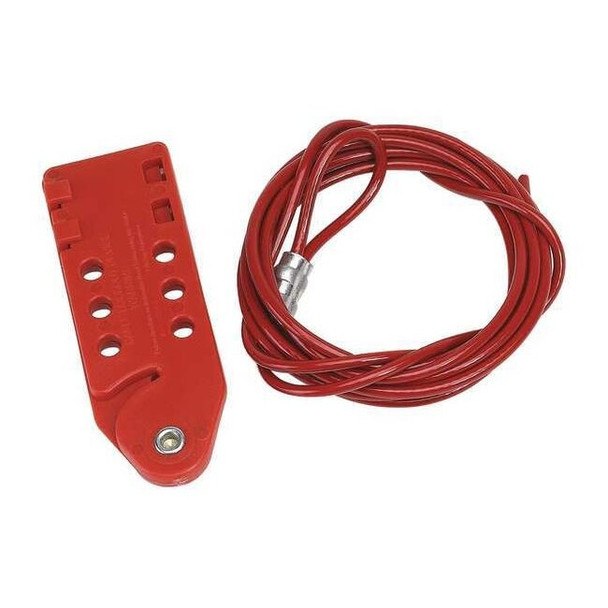 Brady Tab-Cinching Cable Lockout, 10 ft. L, Cable Dia.: 3/16 in CABLO-10