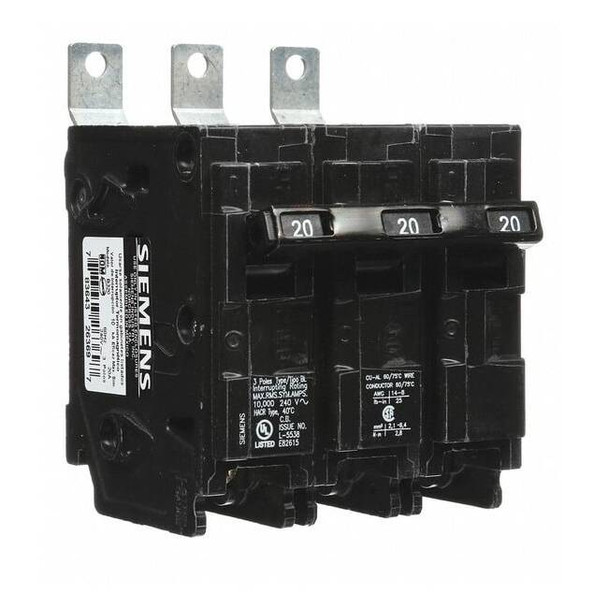 Miniature Circuit Breaker, BL Series, 20A, 3 Pole, 240V AC, 10kA at 240V AC