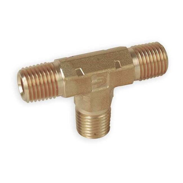 Parker Hex Tee Brass Pipe Fitting, 1/4 in Male NPT X 1/4 in Male NPT 4-4-4 MT-B