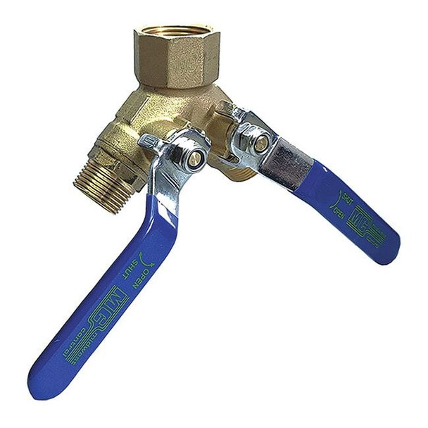 1" x 3/4" FNPT x MNPT x MNPT Brass Ball Valve 3-Way