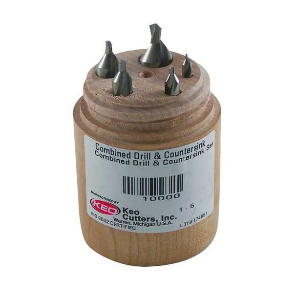 Keo Combined Drill & Countersink Set - Plain TiN Coated 906-000-002