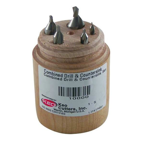 Keo Combined Drill & Countersink Set - Plain Solid Carbide 906-000-004