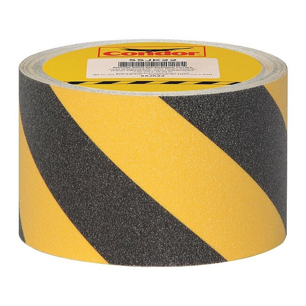 Condor Anti-Slip Tape 46 Grit Size, 4 in W x 60 ft L, 0.03 in Thick GRAN15293