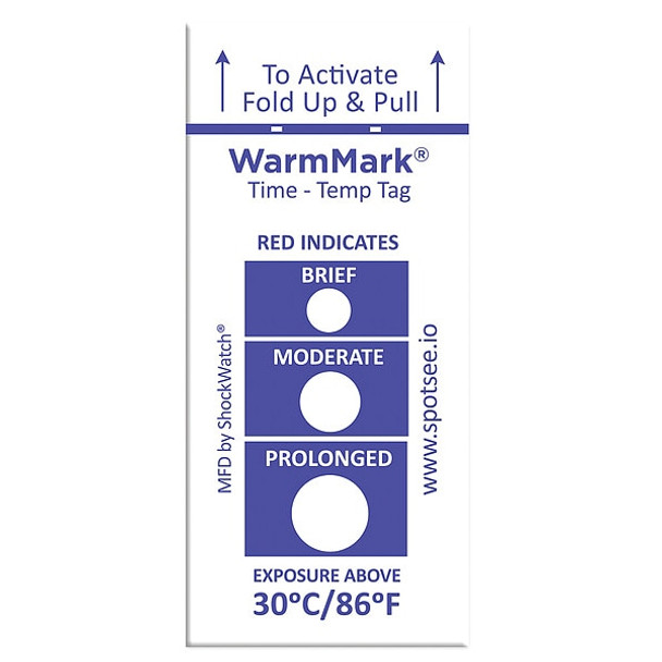 Warmmark Temperature Indicator Label,Heat,PK100 WM 37/99