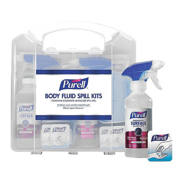 Purell Spill Kit, 2 L Volume Absorbed Per Kit, Clear, Bag 3841-01-CLMS