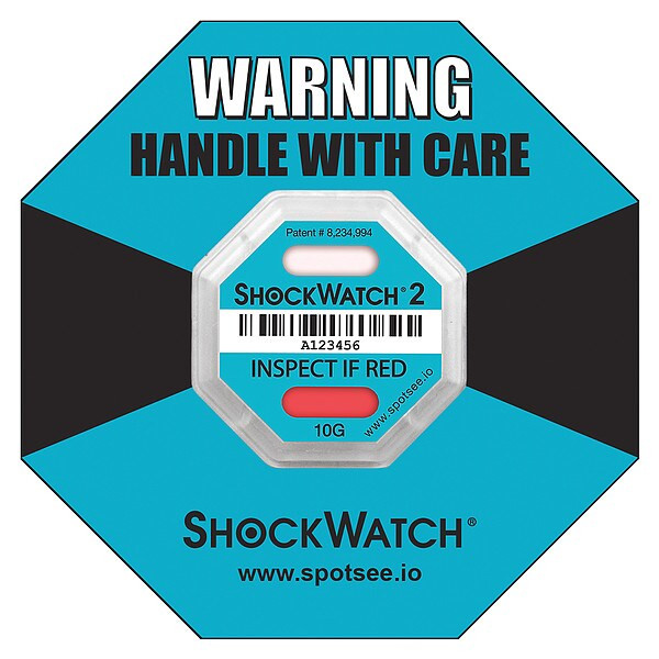 Shockwatch G-ForceIndicatingLabel,Teal,PK50 46000K