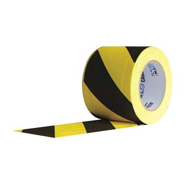 Protapes Gaffer'sTape,Black/Yellow,30ydL,6inW Cable Path
