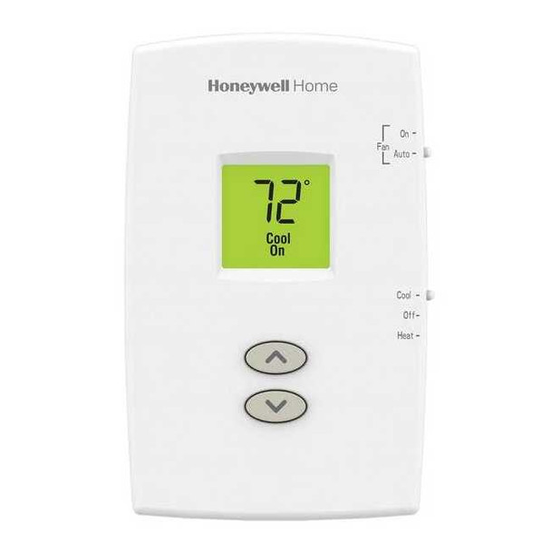 Vertical Non-Programmable Thermostats, 1 H, 1 C, Hardwired/Battery, 20/30VAC