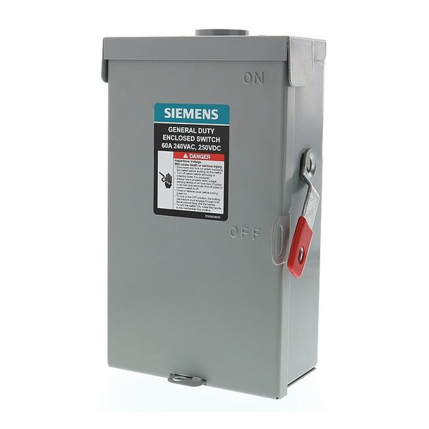 Siemens Fusible, Safety Switch, General Duty, 240 V, 2PST, NEMA 3R GF222NRA