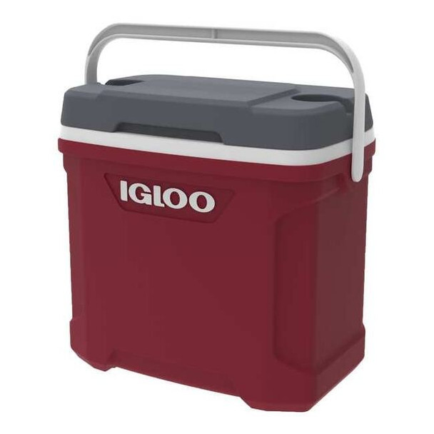 Igloo Cooler,30qt,Plastic,Red/Gray 50334