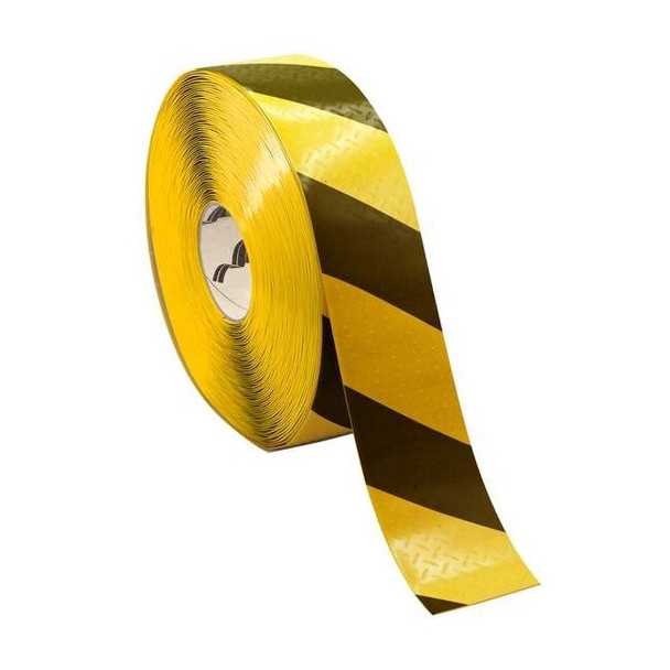 Mighty Line Floor marking,Black/Yellow,3inx3in,Roll MTH370