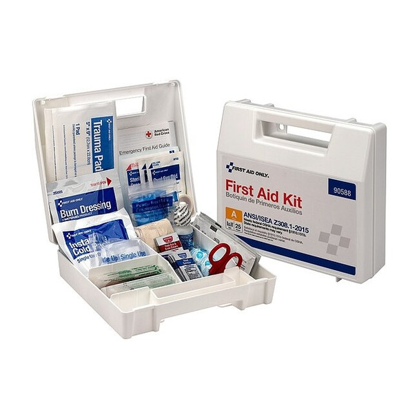 First Aid Kit and Housing, Plastic 87 Components, 25 People Served