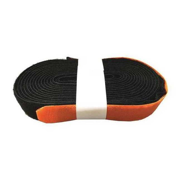 Cinch Strap, No Adhesive, 15 ft 10 in, 1 in W, Black/Orange, 50 PK