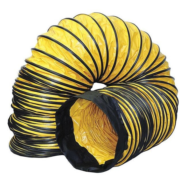 Americ Ventilation Duct,8 in x 25 ft,Blk/Ylw AM-DS0825