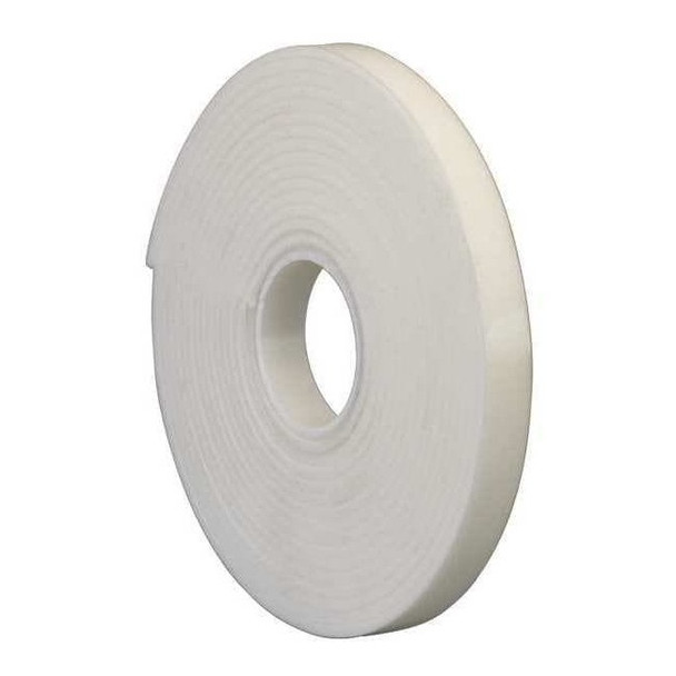Double-Sided Foam Tape, 1 in W, 5 yd L, 1/8 in, Acrylic Foam, Double-Sided
