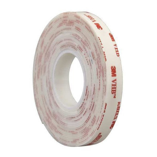 Double-Sided Foam Tape, 3/4 in W, 5 yd L, 45 mil, Acrylic Foam, Double-Sided