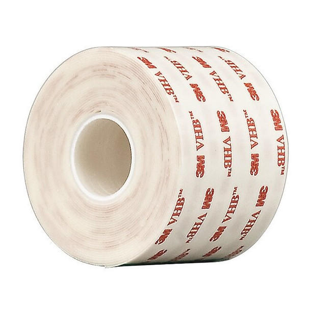 Double-Sided Foam Tape, 2 in W, 5 yd L, 1/32 in, Acrylic Foam, Double-Sided