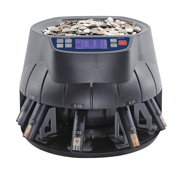 Accubanker CoinCounter,Gray,11-1/8 in H,14-3/16in W AB510