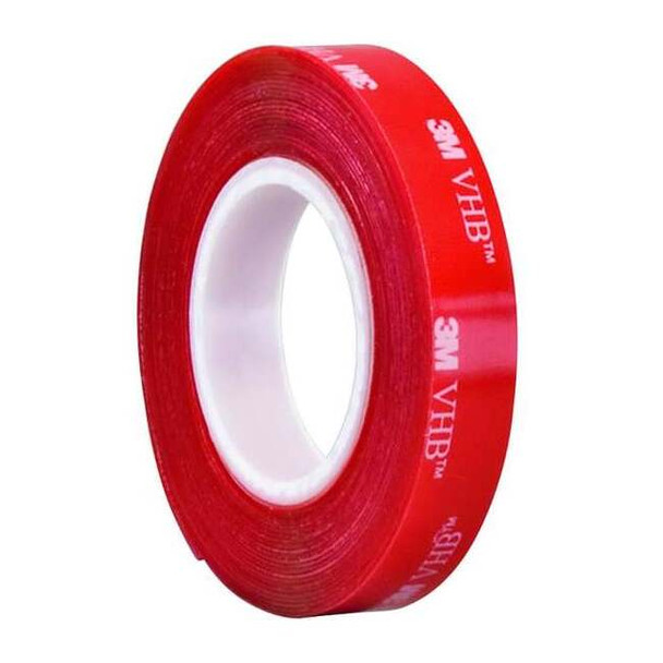 Double-Sided Foam Tape, 1 in W, 5 yd L, 1/32 in, Polyethylene Foam, Double-Sided