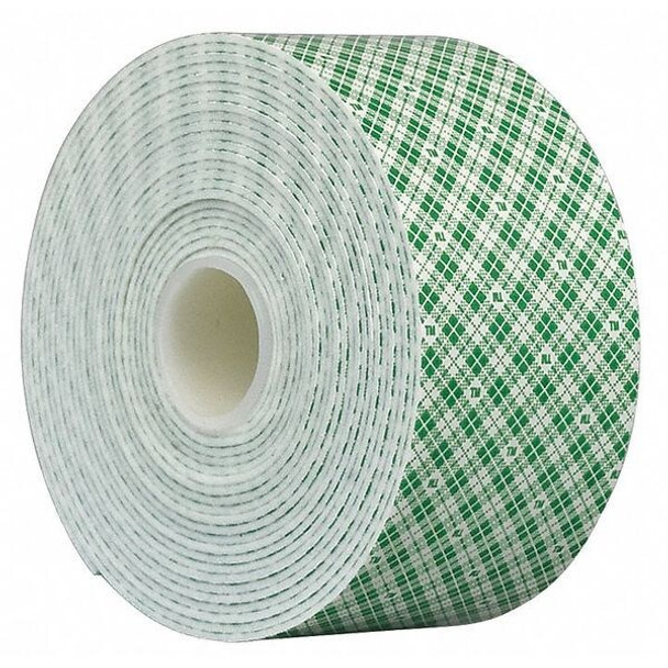 Double-Sided Foam Tape, 2 in W, 5 yd L, 3/32 in, Polyurethane Foam, Double-Sided