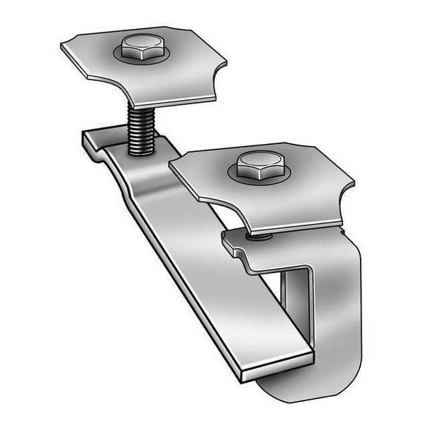 Grating Clip, For Screw Size 1/4 in, Carbon Steel, Galvanized, 10 PK