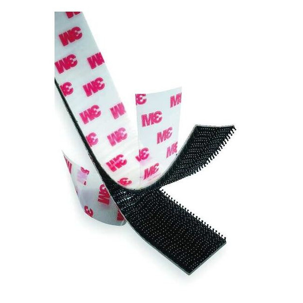 3m Reclosable Fastener, Rubber Adhesive, 150 ft, 1 in W, Black SJ3540