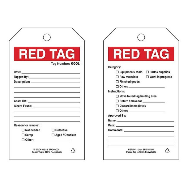 Brady Tag, White, Paper, 7 in H, 4 in W, PK100 121216